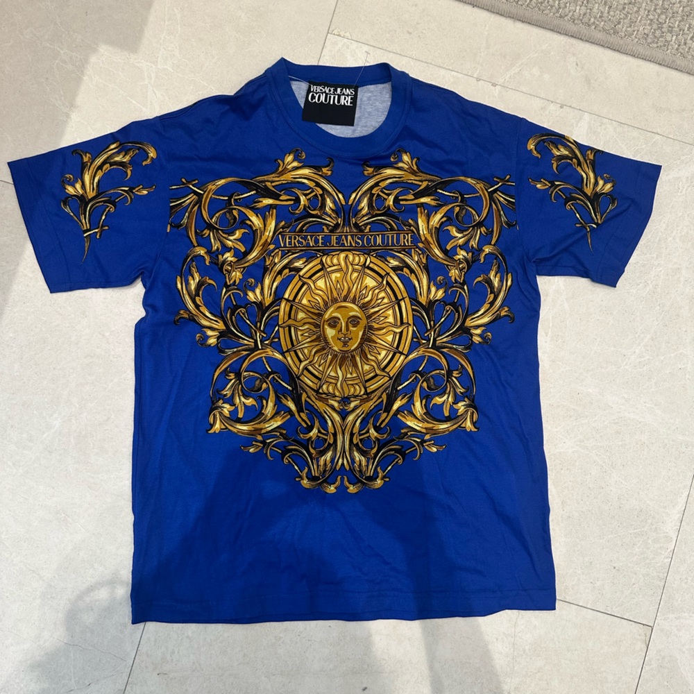 Versace Jeans Collection Royal Blue and Gold Tee
